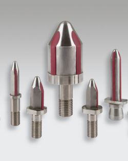 Positioning pins – ceramic cap version in metal substrate